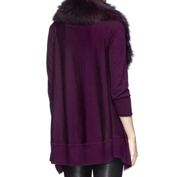 Alice + Olivia Wool and Cashmere Purple Draped Izzy Cardigan Women’s Size Small - Picture 16 of 16
